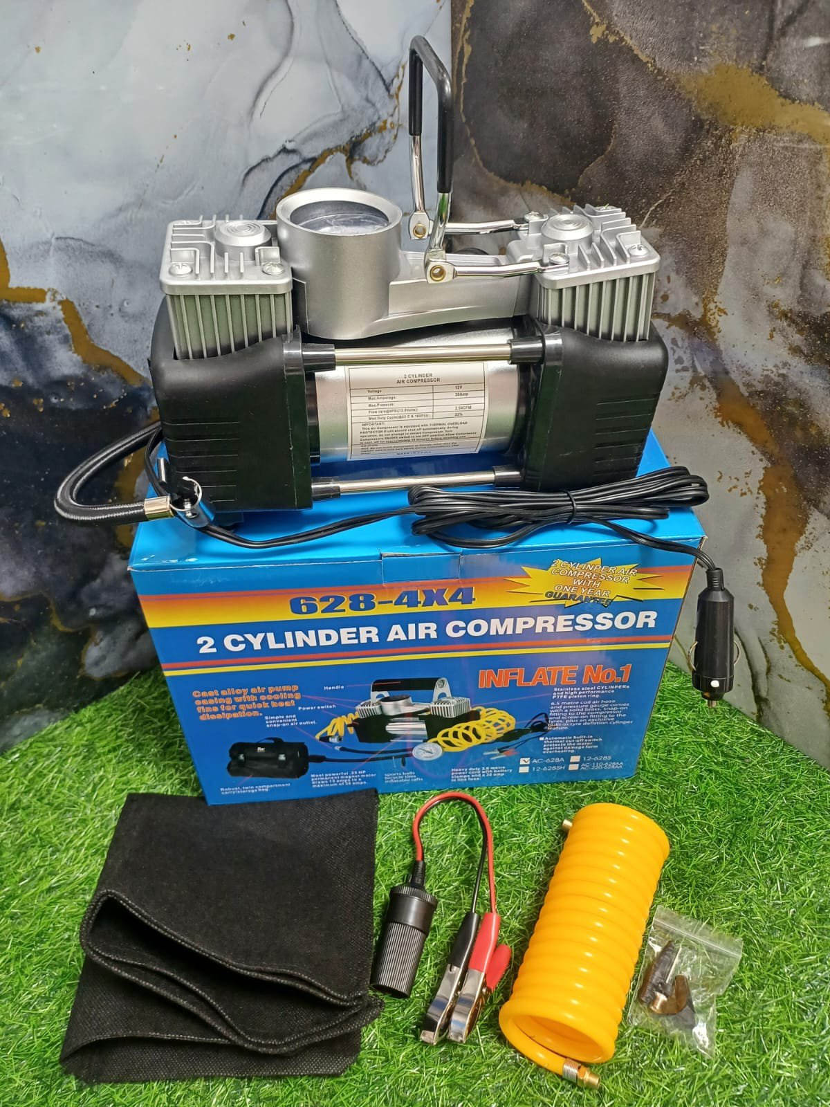 COMPRESOR DE AIRE DOBLE CILINDRO 12V - Imagen 2