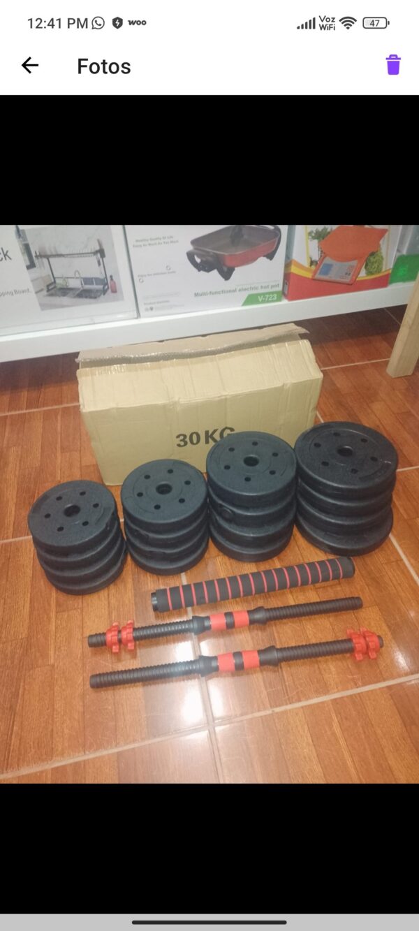 SET DE MANCUERNAS 20KG BARRA ARMABLE - Image 2