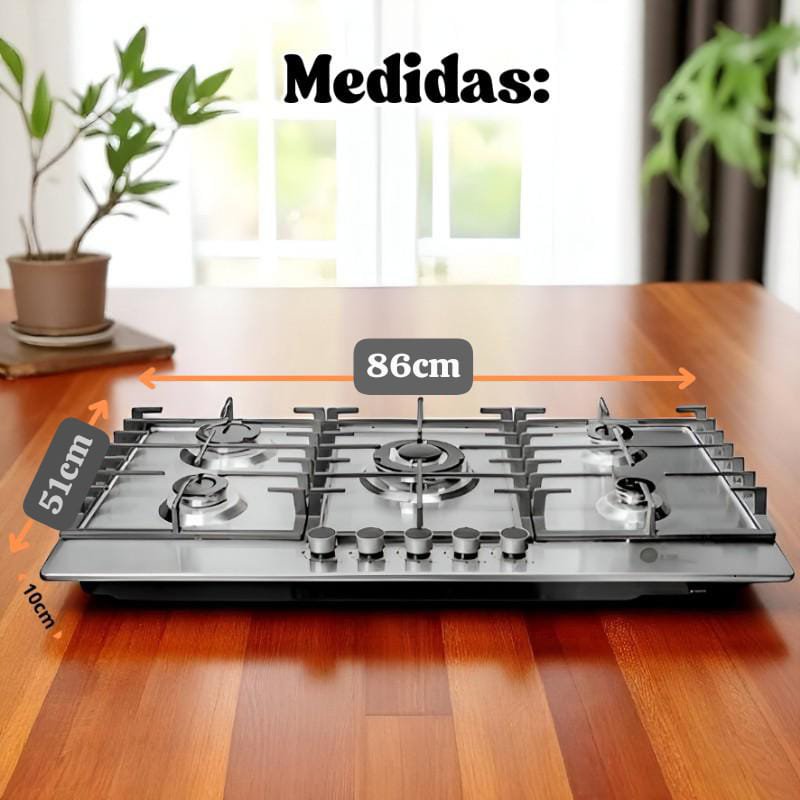 COCINA ENCIMERA A GAS 5 QUEMADORES CON ENCENDIDO ELECTRICO - Imagen 2