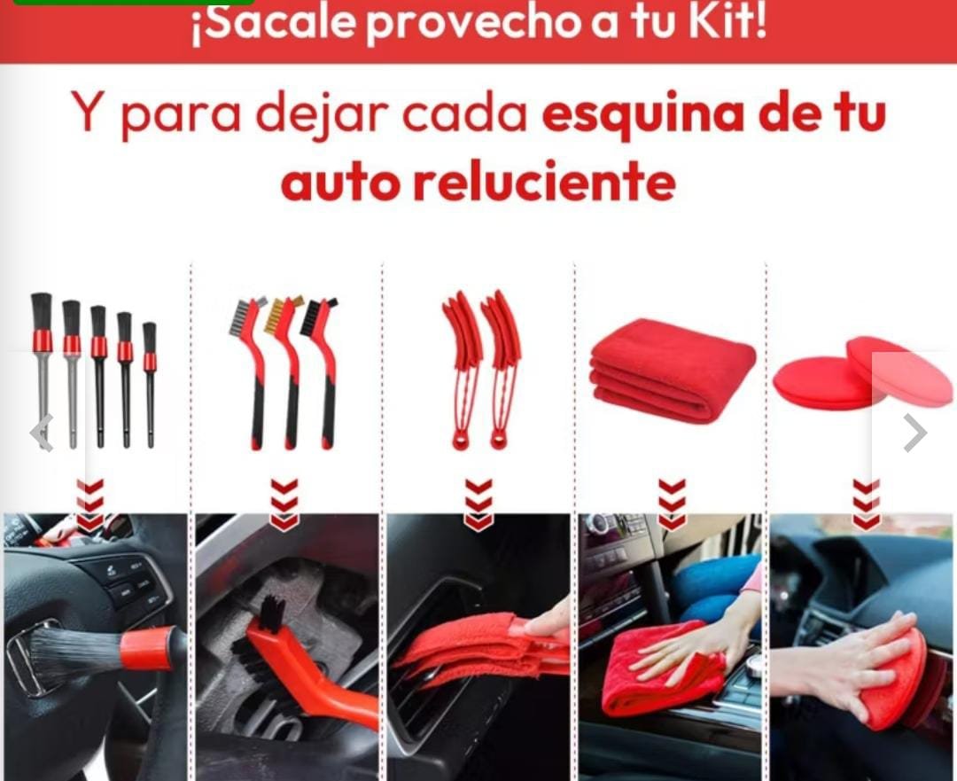 KIT CEPILLOS 18 PIEZAS PARA AUTO - Imagen 2