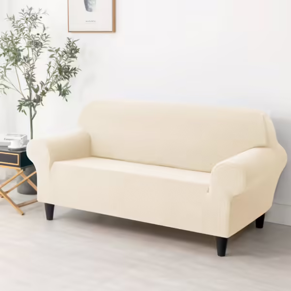 FUNDA CUBRE SILLON ELASTICA 2 CUERPOS MARFIL